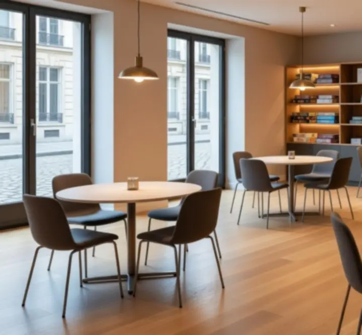 Intérieur d'un lieu de jeux moderne avec ambiance chaleureuse