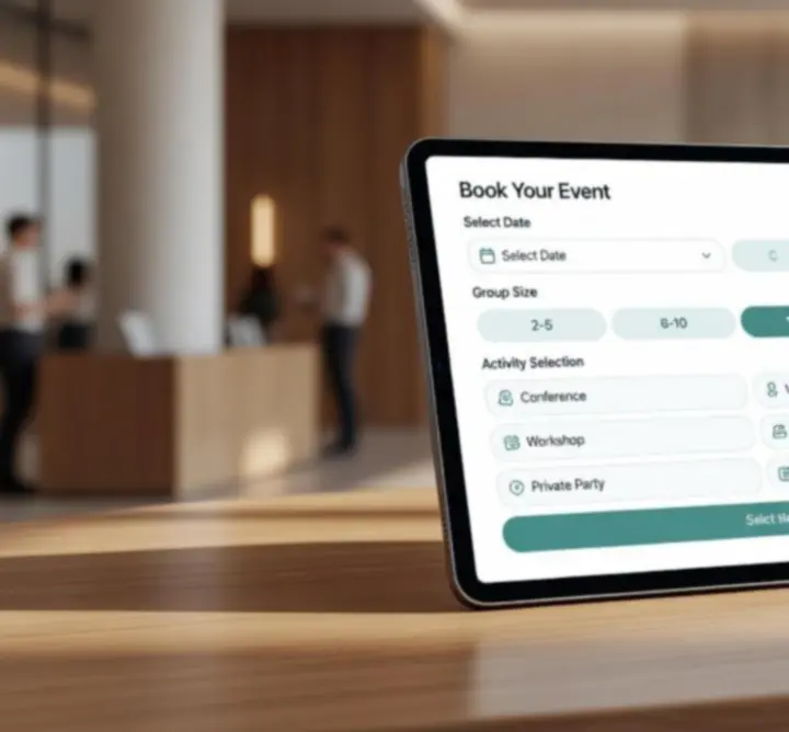 Interface de réservation sur tablette pour WINDOW