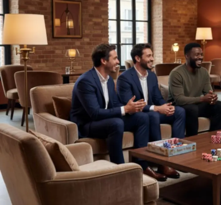 Groupe de clients partageant une expérience de jeux chez WINDOW